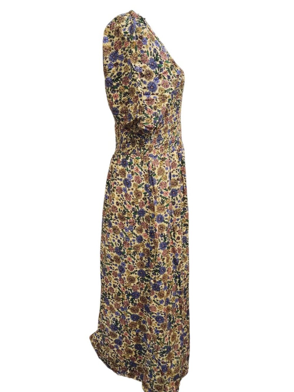 dip Floral Smock Bodice Lined Maxi Dress Size M - Picture 2 of 8